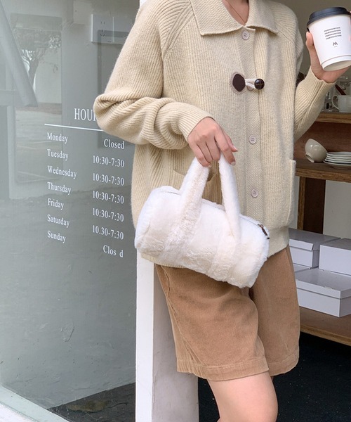 aimoha ボストンバッグ もこもこミニボストンバッグ レディース