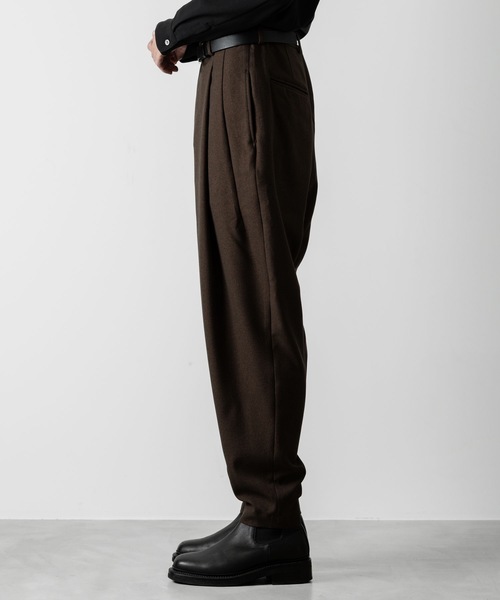 ato アトウ コットンツータック スラックス パンツ ATO（アトウ） パンツ LANATEC 2TACK TAPERED PANTS メンズ : ZOZOTOWN