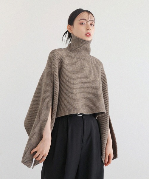 ニット 袖スリットニットポンチョ レディース : 87098492 : ZOZOTOWN 