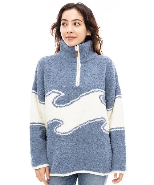 ニット セーター BILLABONG レディース BOA HALF ZIP SWEATER セーター/ビラボンウェーブアイコンオーバーサイズシルエット BILLABONG ニット セーター レディース BOA HALF ZIP SWEATER