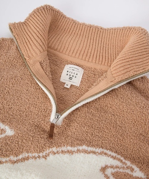 ニット セーター BILLABONG レディース BOA HALF ZIP SWEATER セーター/ビラボンウェーブアイコンオーバーサイズシルエット BILLABONG ニット セーター レディース BOA HALF ZIP SWEATER