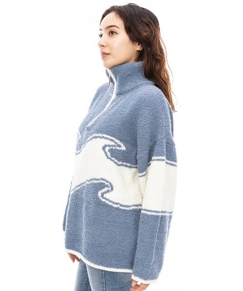 ニット セーター BILLABONG レディース BOA HALF ZIP SWEATER セーター/ビラボンウェーブアイコンオーバーサイズシルエット BILLABONG ニット セーター レディース BOA HALF ZIP SWEATER