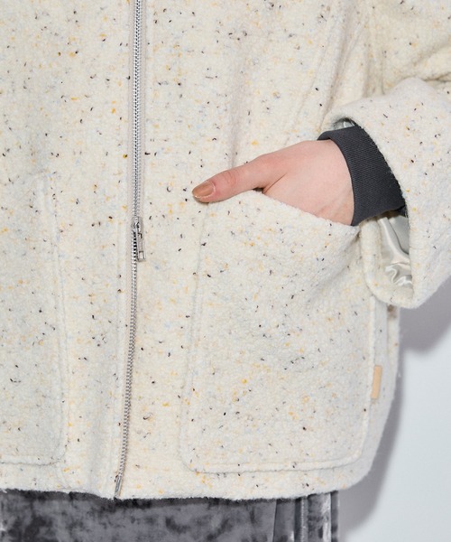 PUBLIC TOKYO パブリックトウキョウ ウールシャンブレーショートコート PUBLIC TOKYO（パブリックトウキョウ） ブルゾン アウター ウール