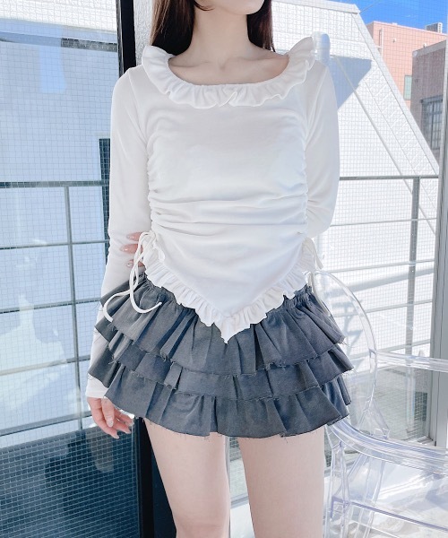 lilLilly（リルリリー） ジーンズ デニム デニムパンツ フリルデニム