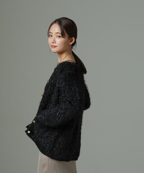 NANO universe（ナノ・ユニバース） カーディガン ラメシャギーニット