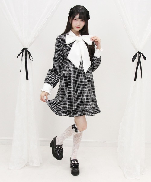 DearMyLove ワンピース ボウタイツイードワピース : ZOZOTOWN Yahoo!店