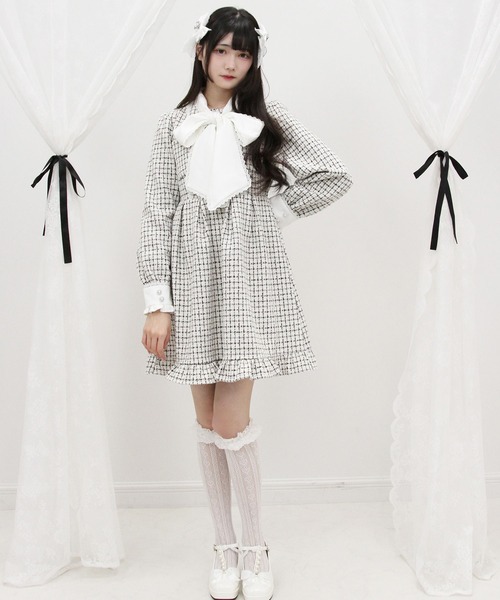 DearMyLove ワンピース ボウタイツイードワピース : ZOZOTOWN Yahoo!店
