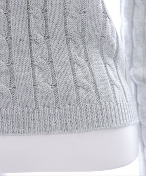 clear ニット セーター クマ刺繍総ケーブルニットトップス「着回し力