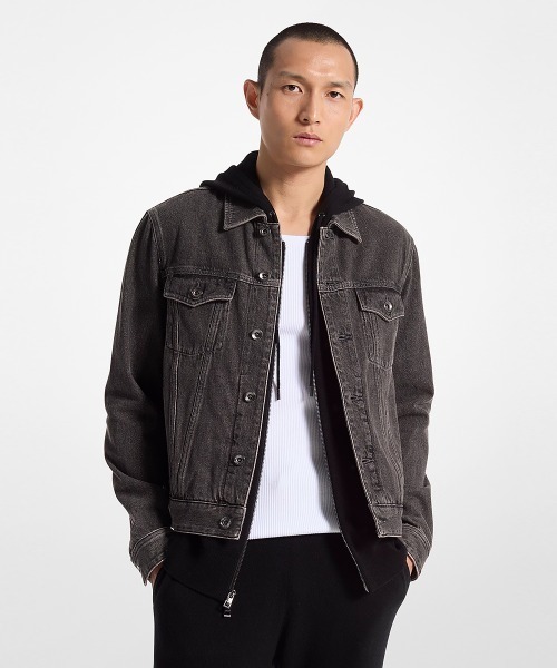 MICHAEL KORS ダークデニムジャケットM新品 MICHAEL KORS デニムジャケット gジャン デニム トラッカー