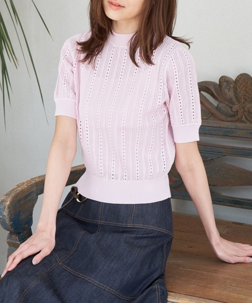 ANAYI 「ANAYI」 半袖ニット 38 ピンク レディース : ZOZOTOWN