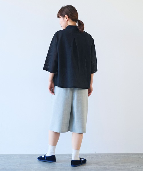 yuni パンツ ウォッシャブルサマーウール ハーフパンツ