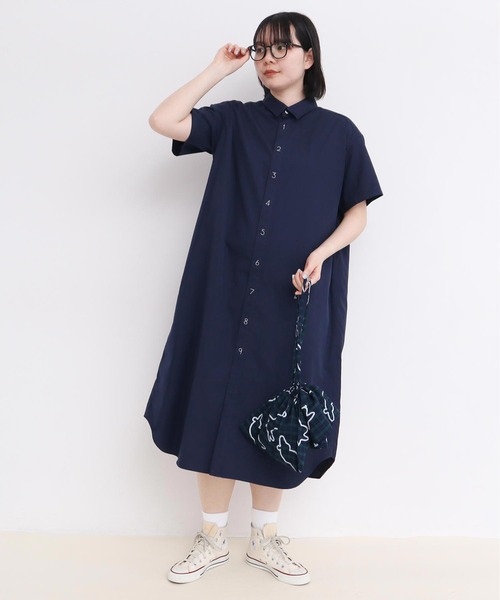 半袖 ホワイト ブラック シャツドレス  ワンピース ソフトオックスシャツワンピース - SOÉJU online store｜上質な