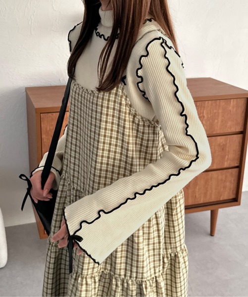 「kutir」 タートルネックニット FREE グリーン レディース_画像8