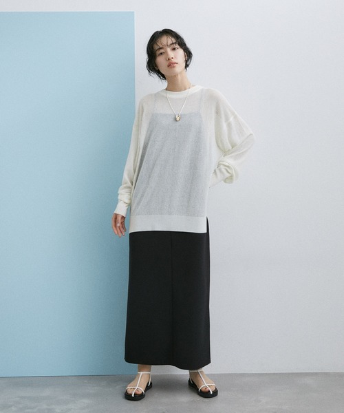 「ADAM ET ROPE'」 長袖ニット FREE レッド系その他 レディース ADAM ET ROPE' 「ADAM ROPE'」 長袖ニット FREE レッド