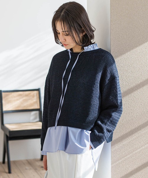 LAUTREAMONT / ロートレアモン ドライタッチバスケット編みニット≪手洗い可能≫ LAUTREAMONT ニット セーター ドライタッチバスケット編みニット