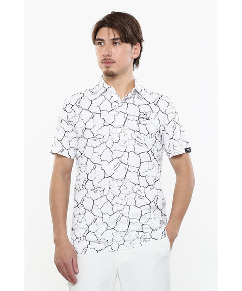 PING ロゴプリント ポロシャツ PING ポロシャツ 「PING APPAREL」総柄プリント 半袖ポロシャツ