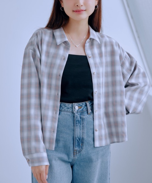 ブラウス シャツ 2wayカシュクールチェックシャツ 「低身長・小柄女性」 レディース ブラウス シャツ 2wayカシュクールチェックシャツ 「低身長