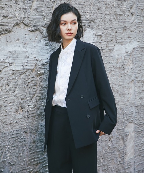 SMILE ORCHID」 パンツスーツ M ネイビー レディース セール】ダブル