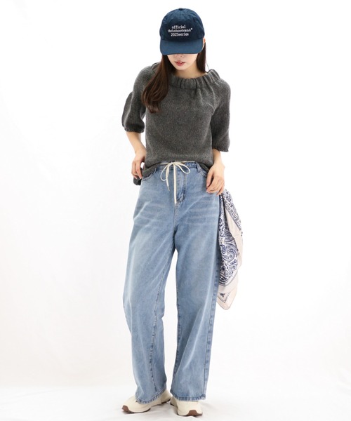 ワイドパンツ ジーンズ デニム デニムパンツ ドロストデニム レディース gossip!ロサンゼルス ワイドパンツ ジーンズ デニム デニムパンツ