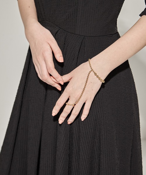 soierie ブレスレット　ソワリー Soierie/ソワリー】Pome ball chain finger bracelet/ボール