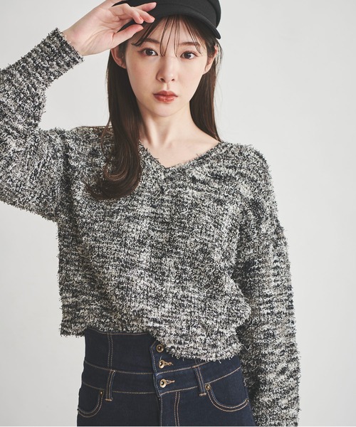 「31 Sons de mode」 Vネックニット 36 オフホワイト レディース_画像8