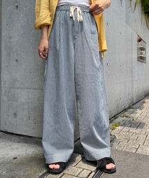 ジーンズ デニム デニムパンツ 「低身長・高身長対応/サイズ展開あり」スタイルアップ柔らかワイドイージーパンツ/デニム/スラックス レディース｜ZOZOTOWN Yahoo!店