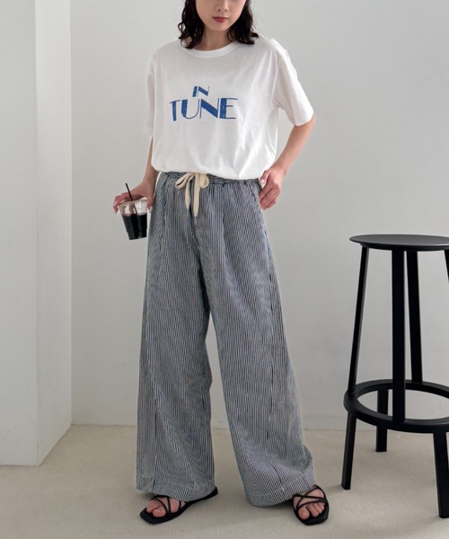 ワイドパンツ ジーンズ デニム デニムパンツ 「低身長・高身長対応/サイズ展開あり」スタイルアップ柔らかワイドイージーパンツ/デニム/スラックスの画像