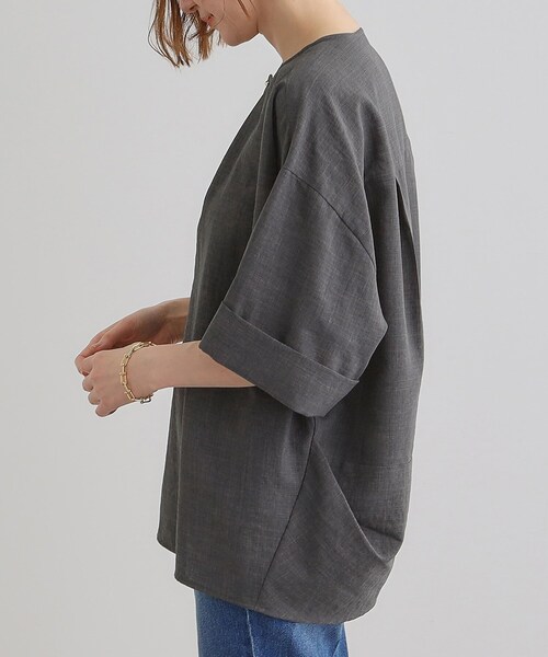 grove ブラウス シャツ ドルマンタックシャツ レディース