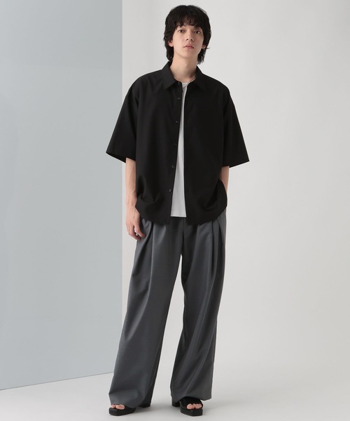 HARE 【WEB限定】マルチマテリアルパターンシャツ SS WEB限定】マルチマテリアルパターンシャツSS(HARE)（シャツ
