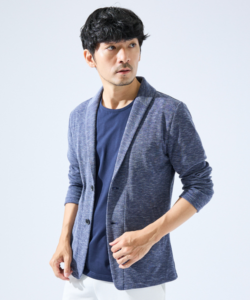 ABAHOUSE GRAY ブルゾン アウター 「サマーニット」バーズアイ