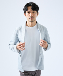【新品・未使用】ABAHOUSE ネオスエード ショールブルゾン ジャケット ABAHOUSE GRAY ブルゾン アウター 「サマーニット」バーズアイ
