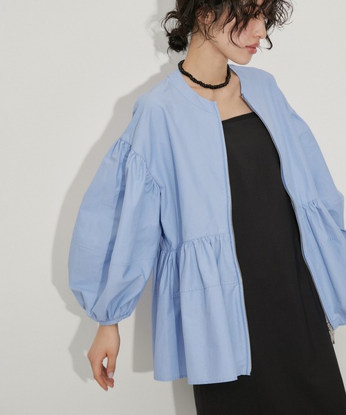 ADAM ET ROPE'（アダムエロペ） 長袖ブラウス FREE サックスブルー