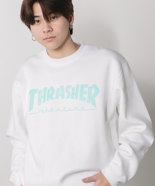 THRASHER MAGAZINE ロゴ スウェット トレーナー Lサイズ 白 THRASHER