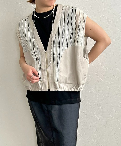 ベスト ジレ 「WEB限定」カラーストライプ2wayジレ レディース SPIRALGIRL ベスト ジレ 「WEB限定」カラーストライプ2wayジレ