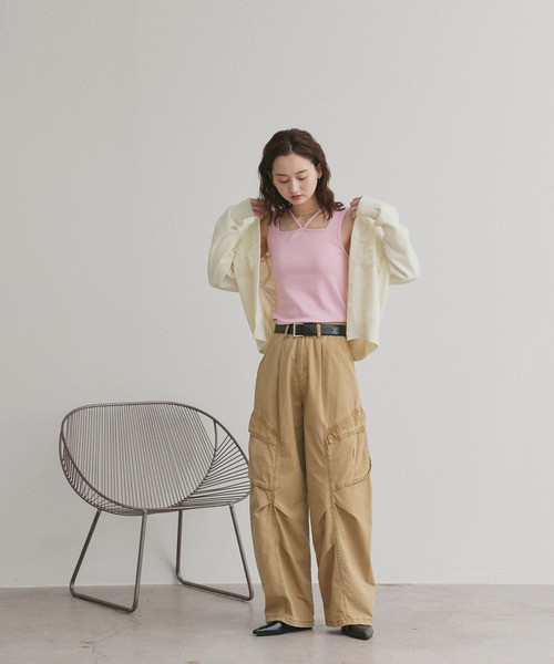 ad thie（アドティエ） タンクトップ ノースリーブ 2wayネック
