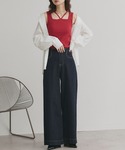 タンクトップ ノースリーブ 2wayネック ス...の詳細画像2