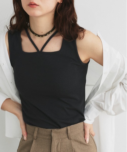 タンクトップ ノースリーブ スウィッチリブ2WAYタンク / Switch Rib 2WAY Tank レディース タンクトップ ノースリーブ 2wayリブタンクトップス レディース