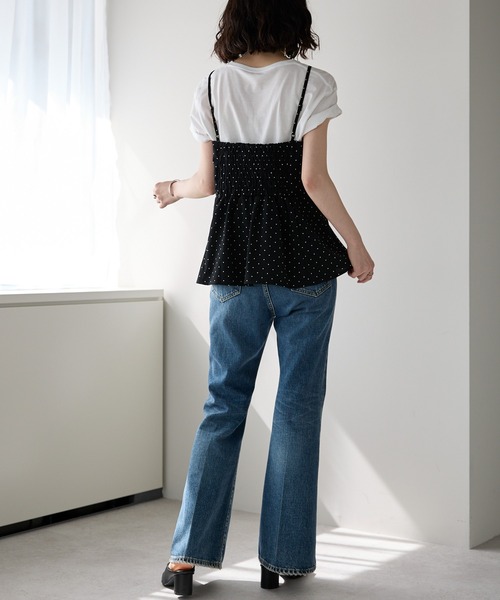 each alchemist キャミソール 「セットアップ対応」ドット柄ペプラム