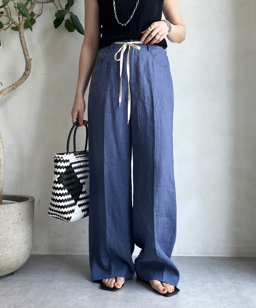 ★MASSIMO DUTTI★ ギャザー加工リネンパンツ 100%リネン ☆MASSIMO DUTTI☆ ギャザー加工リネンパンツ 100%リネン