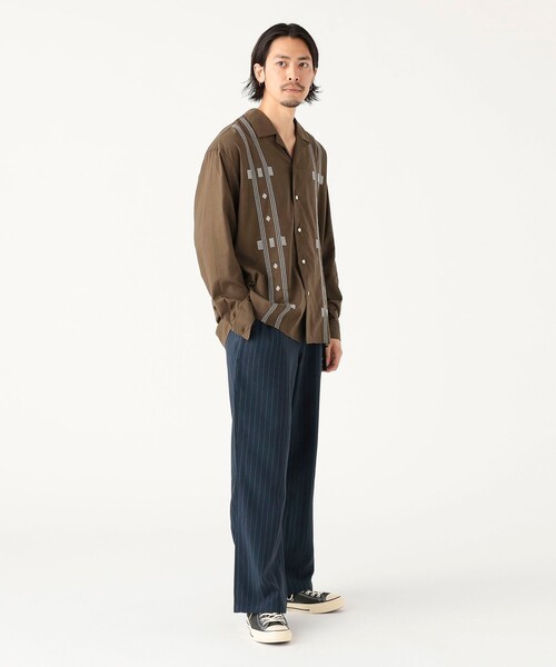 BEAMS メンズLサイズ（新品未使用） B：MING by BEAMS（ビーミング by ビームス） シャツ 刺繍 オープン