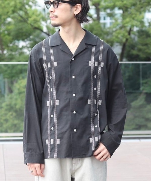 B：MING by BEAMS（ビーミング by ビームス） シャツ 刺繍 オープン