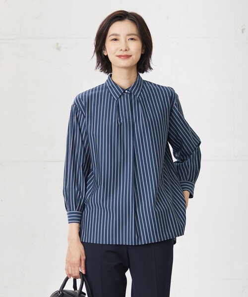 「J.PRESS」 7分袖シャツ T13 ネイビー レディース