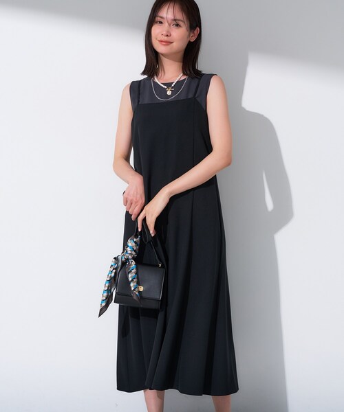 INDIVI ワンピース 「接触冷感／UVケア」エアリージョーゼット