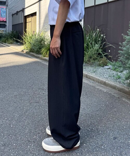 90s 00s unknown ワイドスラックスパンツ 00s~ unknown レーヨン×リネン？ ツータック ワイドスラックス