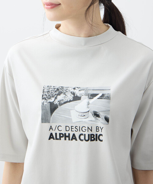 【新品未使用】amiu.c デザインTシャツ A/C DESIGN BY ALPHA CUBIC tシャツ 2025春夏「接触冷感・UV