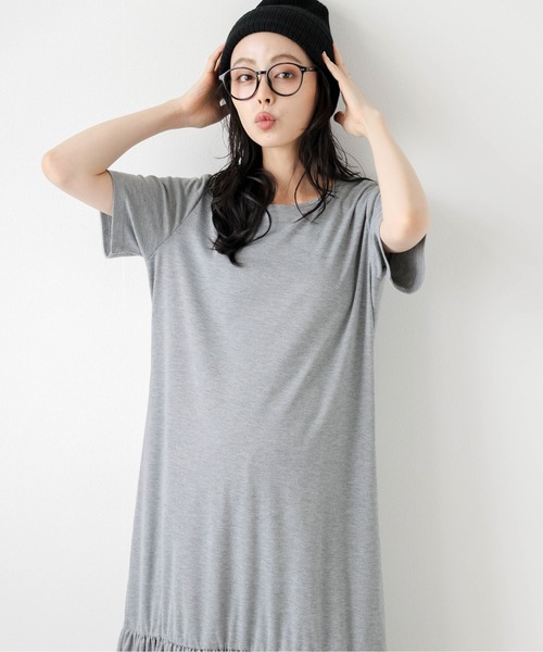未使用【ハーリップトゥ】綿100% ロング Tシャツ ワンピース ギャザー S黒 Her lip to - 未使用【ハーリップトゥ】綿100% ロング Tシャツ