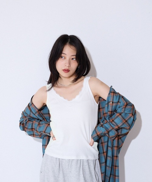 ににさん専用 ♡エルテレサ　タンクトップ JEANASIS（ジーナシス） タンクトップ ノースリーブ レーストリム