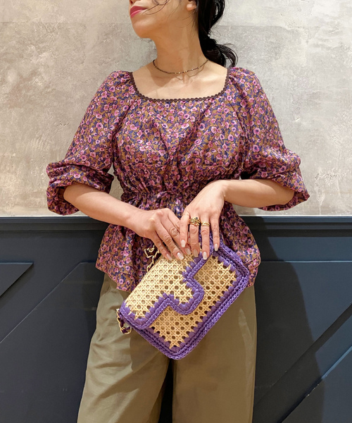 IENA LA BOUCLE 「IENA BOUCLE」 7分袖ブラウス FREE キャメル