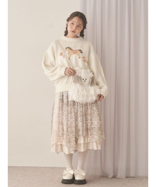 merry Jenny ブランドタグ付きわんわんポシェットベージュ merry jenny（メリージェニー） ショルダーバッグ バッグ わんわん