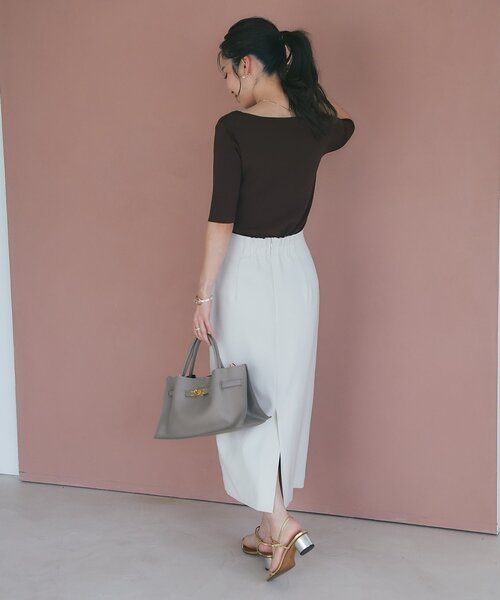 「お上品シルエット」ダブルクロスナロースカート La boutique BonBon｜【お上品シルエット】ダブルクロスナロースカート